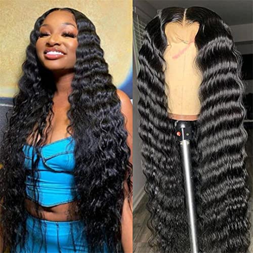 Loose Deep Wave Wig 13X4 Lace Front Wig 30 Inch Human Hair Wigs For Black Women 4X4 Lace Closure Loose Deep Frontal Wig Remy 4x4 Closure Wig 24inch 150 Density