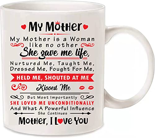 She Gave Me Life-Mother's Day Gifts-Birthday Gifts For Women From Daughter, Son-Best Gifts For Mom-Ceramic Coffee Mugs -11 OZ Fun & Cool Novelty Tea Cup