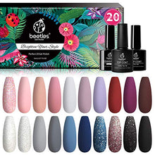 Load image into Gallery viewer, Beetles 20 Pcs Gel Nail Polish Kit, Modern Muse Collection Soak off Nail Gel Polish Nude Gray Nail Polish Pink Blue Glitter Gel Polish Starter Kit with Glossy &amp; Matte Top Coat and Base Coat Christmas

