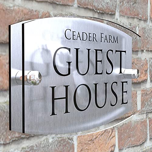 Modern Acrylic & Aluminium House Sign Plaque – Personalised Door Number 1-99, Custom Engraved