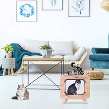 Load image into Gallery viewer, JR Knight Cat Scratching Post, Cat Bed,Wooden Cat House,Kitten Bed, Cat Scratching Pad for Furniture Protection
