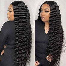 Load image into Gallery viewer, Wigs 10-30 Inch Malaysian Loose Deep Wave Wig 13x4 Lace Front Human Hair Wigs for Black Women 180% Density Remy 4x4 Lace Closure Curly Wig Wig (Color : 4x4 Wig, Stretched Length : 28inch(70cm))
