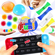 Load image into Gallery viewer, Fidget Sensory Toys for for Autism, ADHD. 2 Stress Relief Balls, 2 Soybean Squeeze, 2 Flippy Chain and 3 Large Size Stretch Strings with Reusable Packaging (Premuim Quality)
