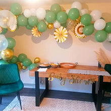Load image into Gallery viewer, Balloon Garland Kit, 121pcs Balloon Arches Garland Set, Olive Green,White, Confetti Balloons and Gold Metallic Latex Balloons for Birthday Wedding Baby Shower Party Decoration(Green)
