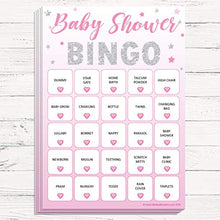 Load image into Gallery viewer, Baby Shower Bingo - Baby Shower Party Game for up to 20 Players - PINK STARS
