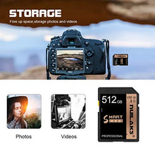 Load image into Gallery viewer, 512GB SD Card Memory Card Fast Speed Security Digital Flash Memory Card Class 10 for Camera,Videographers&amp;Vloggers and Other SD Card Compatible Devices(512GB)
