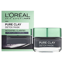 Load image into Gallery viewer, L'Oreal Paris Pure Clay Black Charcoal Detox Face Mask, Deep Cleansing Skin Care for All Skin Types 50 ml
