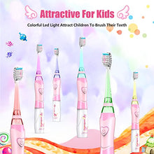 Load image into Gallery viewer, Kids Electric Toothbrush, Childrens Battery Tooth Brush with Timer Operated by Sonic Technology for Junior Boys and Girls (Pink)
