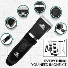 Load image into Gallery viewer, Pet Union Professional Dog Grooming Kit - Rechargeable, Cordless Pet Grooming Clippers &amp; Complete Set of Dog Grooming Tools. Low Noise &amp; Suitable for Dogs, Cats and Other Pets (Grey)
