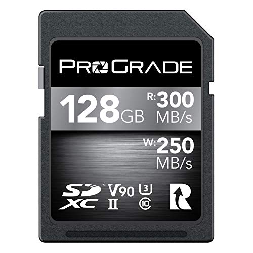 SD UHS-II 128GB Card V90 –Up to 250MB/s Write Speed and 300 MB/s Read Speed | For Professional Vloggers, Filmmakers, Photographers & Content Curators – By Prograde Digital