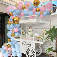 Load image into Gallery viewer, Balloon Arch Garland Kit 90pcs Blue and Pink Balloons Gold Confetti Balloons Macaron Latex Balloon for Birthday Party Decoration Baby Shower Supplies Wedding Ceremony Balloon Arch
