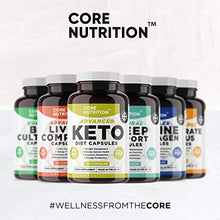 Load image into Gallery viewer, Keto Diet Pills - Advanced Keto Supplement for Men &amp; Women - 2 Month Supply - MCT Oil, Green Tea, Vitamins &amp; Minerals - Normal Carbohydrates and Fatty Acids Metabolism - Made in UK by Core Nutrition
