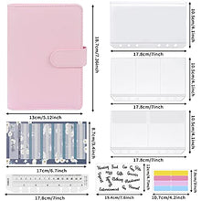Load image into Gallery viewer, Mlife Ring Binder Set - 28pcs Leather Notebook Budget Binder with Clear Cash Envelopes,Budget Sheets and Label Stickers,Cash Organizer Money Saving Binder for Travel and Diary Pink
