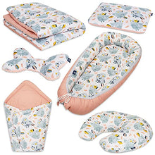 Load image into Gallery viewer, Peti Bebe Baby 6in1 Set - Baby Nest + Baby Bedding + Bed Pillow + Travel Antishake Pillow + Swaddle Blanket + Feeding Pillow Handmade 100% Cotton
