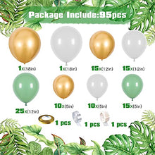 Load image into Gallery viewer, HOUSTAR Sage Green Balloon Garland Arch Kit,Avocado Green White Gold Balloons for Baby Shower,Birthday,Wedding,Tropical Party,Graduation or Jungle Safari Theme Backdrop Party Decorations
