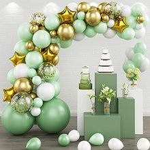 Load image into Gallery viewer, Green Balloon Garland Kit, 79pcs Green Balloon Garland Arch, Confetti Latex Balloon Foil Balloon for Boy&#39;s Birthday Baby Shower Wedding Anniversary Jungle Safari Party Decoration
