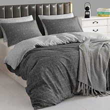 Load image into Gallery viewer, Pamposh king size bedding sets Double Brushed Microfibre king size duvet set 3 Pcs Bedding Set With Zipper Closure, Ultra Soft Anti Allergic Easy Care Non Iron (King (230 x 220 cm), Charcoal / Grey)
