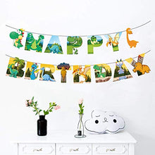 Load image into Gallery viewer, Dinosaur Party Supplies - 70 pcs for Birthday Decorations Dino Party Decorations for kids dinosaur party favors Dinosaur party balloons Dinosaur Cake Topper jungle Latex Balloons with Pump tattoo
