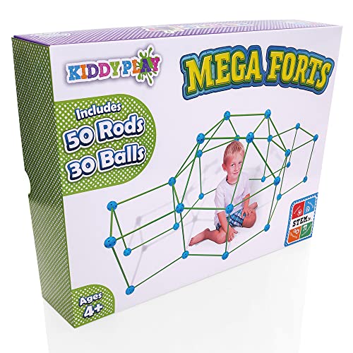 KiddyPlay Mega Forts 80 Piece Den Building Kit Fort