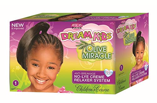 African Pride Dream Kids Olive Miracle No-Lye Creme Relaxer System Coarse Kit