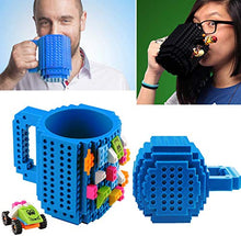 Load image into Gallery viewer, Build-On Brick Mug - Novelty Block Buddy Coffee Cup,DIY Creative Unique Valentine&#39;s Father&#39;s Day Easter Halloween Birthday Present Christmas Gifts Compatible (Blue)
