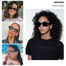 Load image into Gallery viewer, Rectangle Sunglasses for round faces for Women Square Frames Trendy Retro Vintage 90s UV Protection Sun Glasses Small Face 2 Pack Nude

