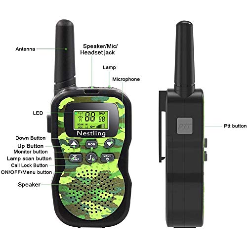 Nestling Talkie Walkie Enfants Longue Portée 3KM 8 Canaux Radio Bi-directionnel VOX 10 Tonalités Nestling Talkie Walkie Enfants Longue Portée 3KM 8 Canaux Radio Bi-directionnel VOX 10 Tonalités