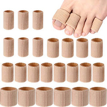 Load image into Gallery viewer, 24 Pieces Toe Cushion Tube 0.98 Inches Toe Tubes Sleeves Soft Gel Corn Pad Protectors for Cushions Corns, Blisters, Calluses, Toes and Fingers, 3 Size (Mixed Size Toe Cushion Tube, 24 Pieces)
