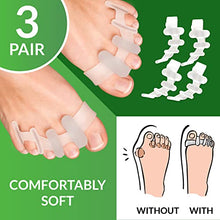 Load image into Gallery viewer, YogaMedic® Toe Separators for Overlapping Toes [6Pcs] to Relax Toes, Improved Gel Silicone, 0% BPA, One-Size, Spreader
