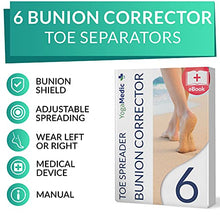 Load image into Gallery viewer, Bunion Corrector Toe Separators (6Pcs, Transparent, 0% BPA) - Hallux Valgus Soft Silicone Pads, Bunion Support, Splint for Overlapping Toes Straightener
