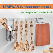 Load image into Gallery viewer, 5 PCS Star War Burned Wooden Spoons Cooking Organic Spoons Turners Carved Spatulas Non-Stick for Cookware Kitchen Gadgets - Premium Quality Gifts for Housewarming and Wedding
