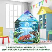 Load image into Gallery viewer, W&amp;O Dinosaur Discovery Play Tent with Roar Button, an Extraordinary Dinosaur Tent, Dinosaur Toys for Boys &amp; Girls, Play Tents, Kids Tent, Pop Up Tents for Kids, Indoor &amp; Outdoor Kids Playhouse
