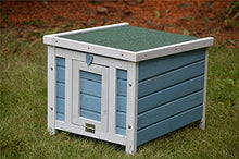 Load image into Gallery viewer, BUNNY BUSINESS Rabbit/Guinea Pig/Cat Wooden Hide House Run Hide Shelter- 50 x 42 x 43cm BLUE
