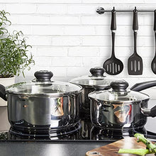 Load image into Gallery viewer, Morphy Richards 970002 Induction Frying Pan and Saucepan Set With Lids, Stay Cool Handles, Themocore Technology, Stainless Steel Pan Set, 5 Piece
