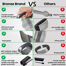 Load image into Gallery viewer, Bronze® Garlic Ginger Press Rocker with Cleaning Brush and Silicone Garlic Peeler Garlic Crusher Stainless Steel Kitchen Gadget Food Grade Ergonomic Handle Garlic Chopper Easy to Clean Easy to Use
