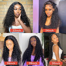 Load image into Gallery viewer, Wigs 13×4 Deep Wave Frontal Wig Curly Full Lace Front Human Hair Wigs Bob for Black Women 30 Inch Hd Transparent Water Wave Lace Front Wig Wig

