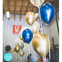 Load image into Gallery viewer, Soonlyn Navy Blue Gold Balloon Garland 130 Pcs 12 Inch Confetti Balloons Matte White Latex Balloon Arch Kit with Balloon Accessories for Baby Shower 1st Birthday Wedding Party
