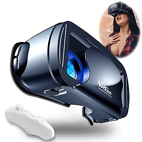 VR Headsets With Remote Controller 3D Glasses Virtual Reality Headset For VR Games & 3D Movies,Eye Care System For IOS And Android Smartphones (Black)
