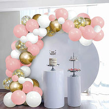 Load image into Gallery viewer, SKYIOL Balloons Arch Pink Gold White 100 Pcs Helium Latex Balloons Decoration Set with 5m Balloon Garland Sticker for Women Girls Birthday Wedding Baby Shower Baptism Anniversary Party
