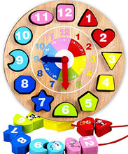 Load image into Gallery viewer, Jaques of London Teaching Clock | Montessori Shape Sorter | Tell The Time Clock | Wooden Shape Sorter Toys | Learning Clock | Since 1795
