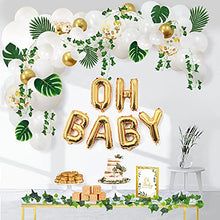 Load image into Gallery viewer, Ola Memoirs Greenery Baby Shower Decorations, Boho Neutral Oh Baby Balloon Garland Arch, Faux Greenery Ivy Leaf Vines, Backdrop Decor for boy and girl, Sweet Decoration Jungle Safari Woodland Theme
