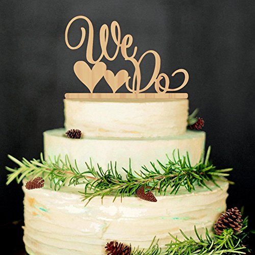 Veewon Wedding Cake Topper WE DO Wood Wedding Cake Wedding Engagement Decor Favor
