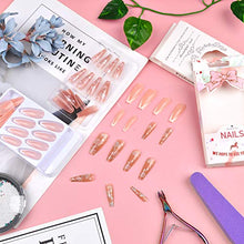 Load image into Gallery viewer, EBANKU 48pcs Coffin Long False Nails Fake Nails Ballerina Acrylic Press on Nails Full Cover Stick on Nails for Women and Girls
