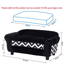 Load image into Gallery viewer, PawHut Pet Sofa Couch Dog Cat Wooden Sponge Sofa Bed Lounge Comfortable Luxury w/Cushion (Black)
