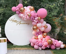Load image into Gallery viewer, Pink Balloon Arch Kit - 121Pcs Metallic Rose Gold Baby Pink Balloons Arch Garland Kit for Girls Birthday Party, Wedding, Baby Shower, Engagement Party Decorations
