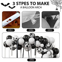 Load image into Gallery viewer, Halloween Balloon Arch Kit, Halloween Party Decorations Balloon Garland Arch Kit, White and Black Balloon Arch Kit for Halloween Party Indoor Outdoor
