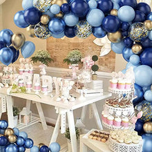 Load image into Gallery viewer, Navy Blue Balloon Arch Kit - 133pcs Navy And Gold Balloon Garland Kit With Gold Confetti Balloon, Diy Balloon Arch For Boy Men Birthday Space Party Wedding Baby Showers Decoration
