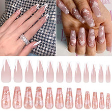 Load image into Gallery viewer, EBANKU 48pcs Coffin Long False Nails Fake Nails Ballerina Acrylic Press on Nails Full Cover Stick on Nails for Women and Girls
