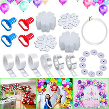Load image into Gallery viewer, Balloon Garland Arch Kit Reusable 41Pcs, DIY Balloon Tape Strip Hooks String Knotters Glue Sticky Dots and Ballon Flower Clips for Party Weddings Birthday Christmas Balloons Arch Garland Maker Kit
