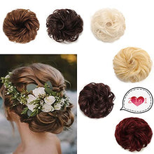 Load image into Gallery viewer, 2 Pack-Hairpiece Scrunchy Scrunchie Bun Updo,Hair Ribbon Ponytail Extensions Hair Extensions Wavy Curly Messy Hair Bun Donut Hair Chignons Hair Piece Wig Plum Red
